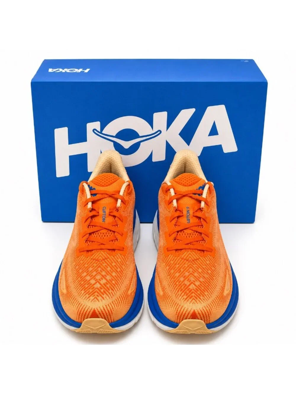 Clifton 9 Cushioned Neutral Running Shoes Mens 12 D Vibrant Orange Impala